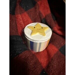 Pillowfort Kids' Ceramic Star Lid & Striped Jar Small Container 3" x 3" x 2"